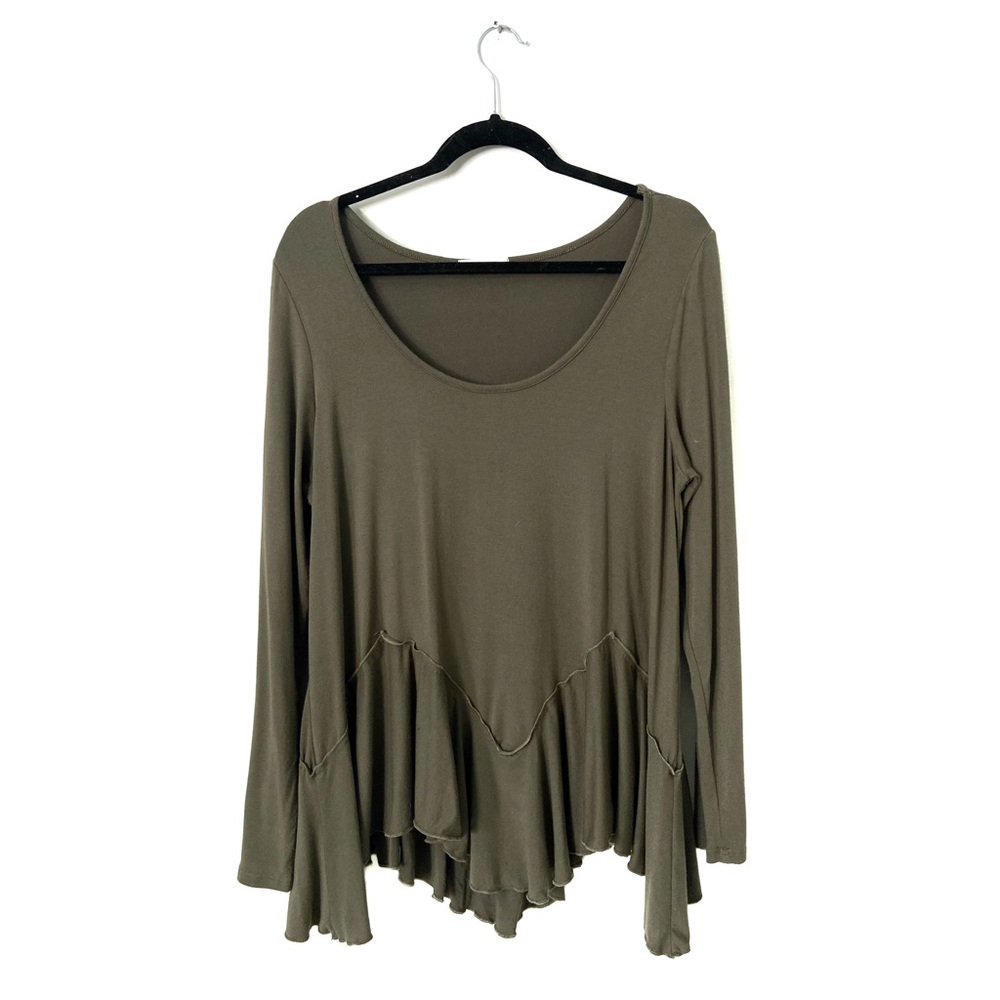 Entro | Stretchy Green Long Sleeve Flowey Top